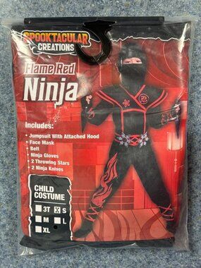 Spooktacular Creations Red Dragon Ninja Costume Outfit Youth SMALL Halloween